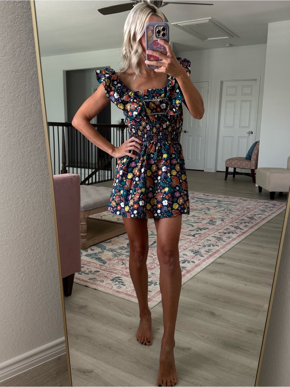 Playa Lucila ruffle sleeve mini dress xs